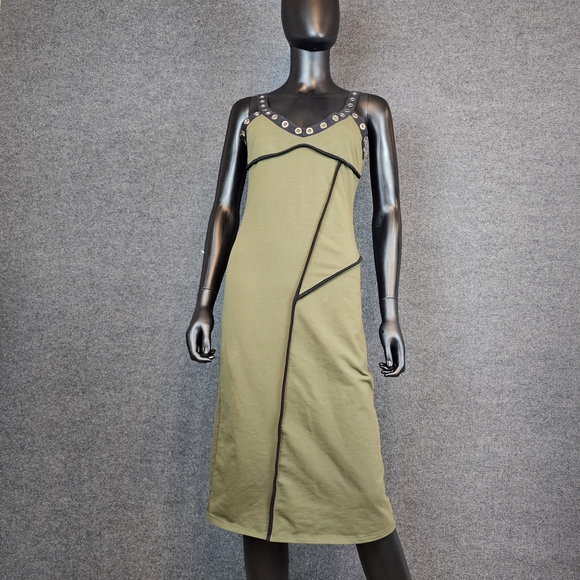 Elegant Asymmetrical Olive Dress‎ - Picture 1 of 7